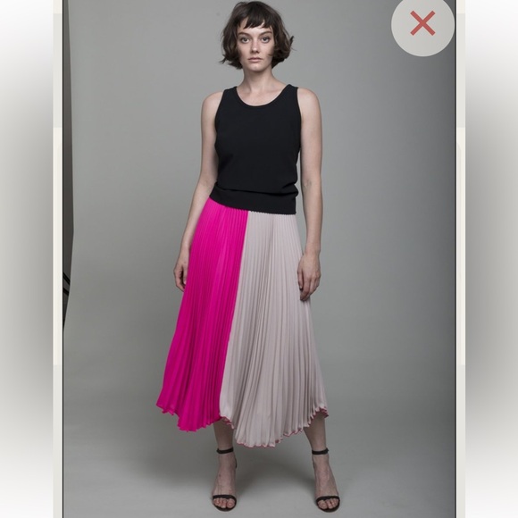 LOYD/FORD Pleated Skirt - Fuchsia/ Powder - Picture 3 of 10